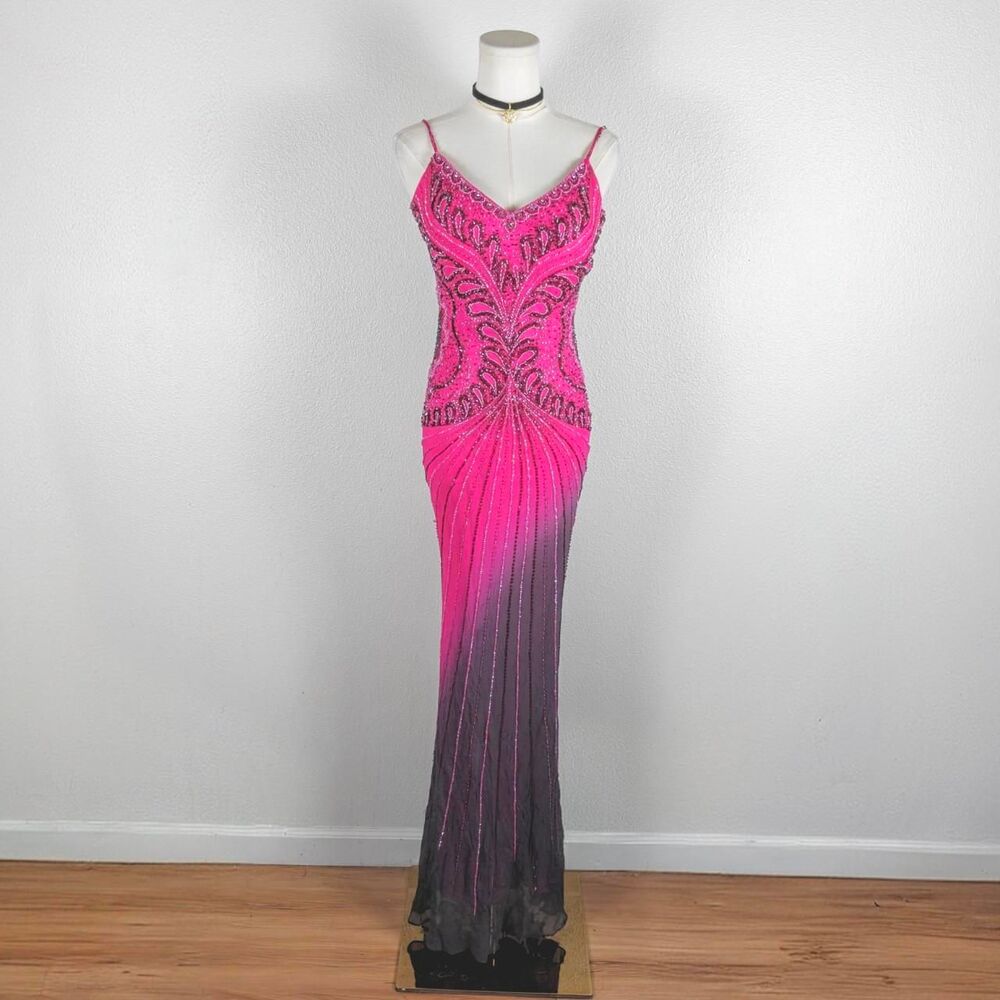 Y2K Silky Ombré Beaded Fairy Prom Dress